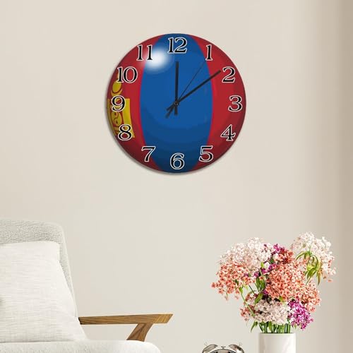 Horloge murale Mongolie en bois 38cm, cadeau déco rustique idéal - 6