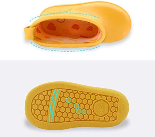 Toddler Rain Boots Baby Rain Boots Short rain boots for toddler Easy-on Lightweight and Waterproof - 4