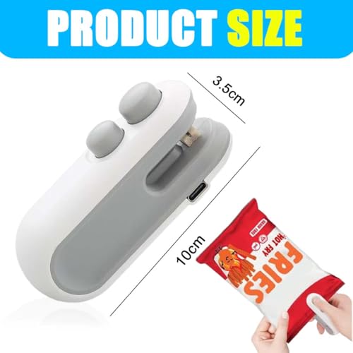 Miniatura 2 de Selladora De Bolsas, 1 Mini Selladora De Bolsas De Plástico, 2 En 1 Sellador De Bolsas De Plastico, Máquina De Sellado Térmico, Portatil Para Alimentarias Para Almacenamiento De Alimentos