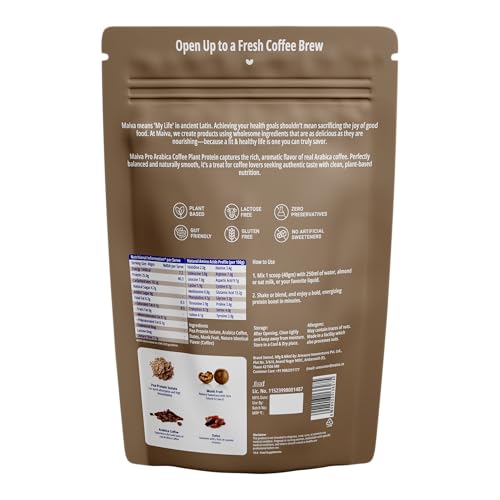 Image of Maiva Pro | Plant Protein Isolate - Arabica Coffee - 250gm | 25g Protein, 5g BCAA | All Essential Amino Acids | Gut Friendly, Easy to Digest | Real Dates | Vegan, Dairy Free, No Preservatives