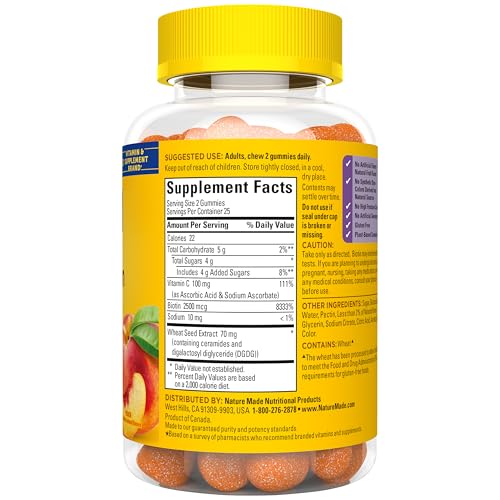 Nature Made Skin Hydration Gummies Plus Plant-Sourced Ceramides, 50 Gummies - image 8
