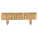 bordure rondin bois autoclave  Jardipolys Bordure extérieure en Bois 100 x 30 cm  Clôture en Bois Basse Contour de Jardin avec Gros rondins horizontaux à Planter dans Le Sol  palissade pour verger, Parterre de Fleurs, pelouse