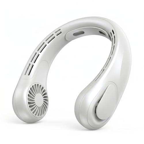 TREDY Neck Fan Portable Rechargeable, 4000mAh Battery Operated Wearable Personal Fan, 5 Speeds Bladeless Cooling Fan, Quiet Hands-Free Fan for Travel, Outdoor, Office