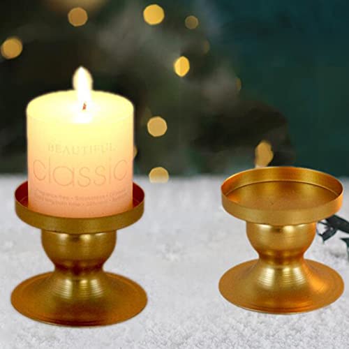Vintage handgemaakte kandelaar van messing, 16 cm | Zaansch Faam Webshop