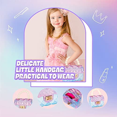 Girls Purse With Accessories, Pretend Play Purse For Little Girls With Kids Makeup Kit, Princess Cosmetics Toys Set With Accessories, Toys For Girls Birthday Age 3 4 5 6 7 8 Year Old (Purple) #TOP6