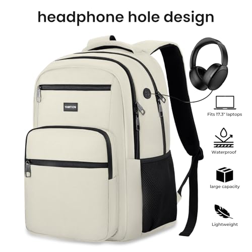Image of YAMTION Laptop Backpack for Men and Women, Black Backpack, School Backpack for Boys and Girls, Bookbag, Work Backpack Fits 15.6 Inch Laptop and Notebook