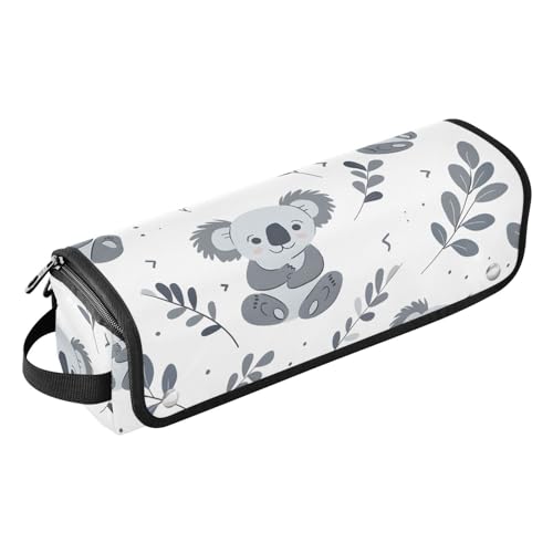 Organizador de herramientas para peinado de cabello con diseño de koala y hojas, Gris, portátil con tapete resistente al calor para plancha alisadora, rizador y otras herramientas de peinado