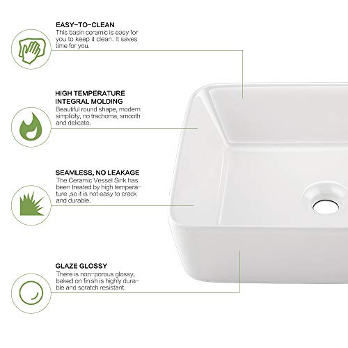 HLBLFY 16x12 Inch White Vessel Sink with Faucet Above Counter by HLBLFY - Used condition - Image 7
