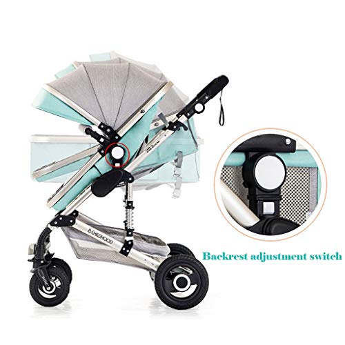 Opvouwbare 3 In 1 Kinderwagen, High View Baby Wandelwagen Kinderwagens Voor Pasgeboren Baby's, Multifunctionele En… - Afbeelding 3