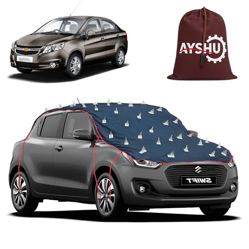 Image of AYSHU Water-Resistant Spike Car Cover for Chevrolet Sail - Protects from Dogs, Monkeys, Dust, Sunlight & UV - Full Roof Universal Fit