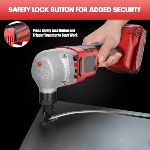 Cordless Nibbler Metal Cutter Compatible with Milwaukee 18V Battery, 18 Gauge Brushless Electric Power Metal Shear W/ 2.0Ah Battery, Sheet Steel Nibbler for Metal, Stainless Steel, Aluminium