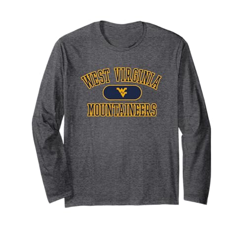 Elite Authentics West Virginia Mountaineers Varsity Long Sleeve T-Shirt, Grey, XX-Large, Classic Fit, Unisex-Adults
