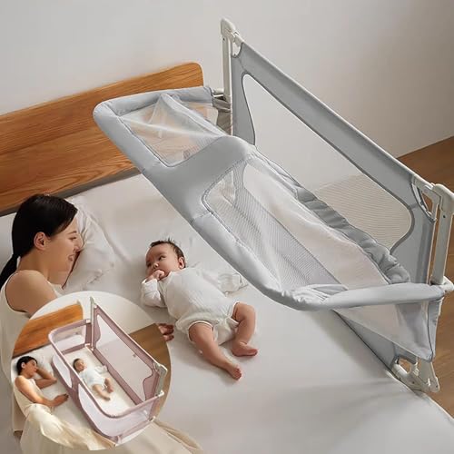 Cuna 3 En 1 para Bebés, Moisés De Cama para Bebé para Colecho, Cuna Junto A Mí, Moisés para Bebés, Cuna Portátil, Ventana De Malla Transpirable Y Visible, CU, Light Green, 120x50cm