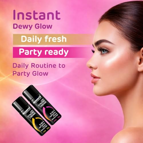 Image of Strobe Cream For Face Pink & Gold (30+30g) | Superb Radiant Combo | Highlighter + Primer + Moisturizer | Hydrating & Illuminating Makeup Base for Instant Glow