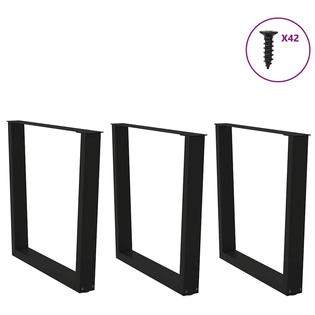 Stopy w kształcie litery V, 3 sztuki, czarne, 90 x (72-73,3 cm) stal