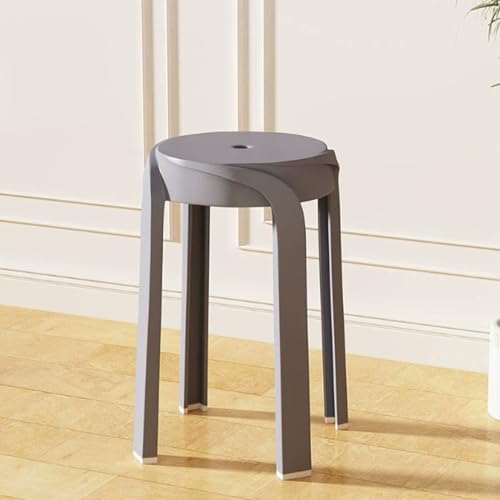 Set di 6 sgabelli impilabili in plastica, portatili, con schienale scoperto, altezza 45 cm, per interni ed esterni