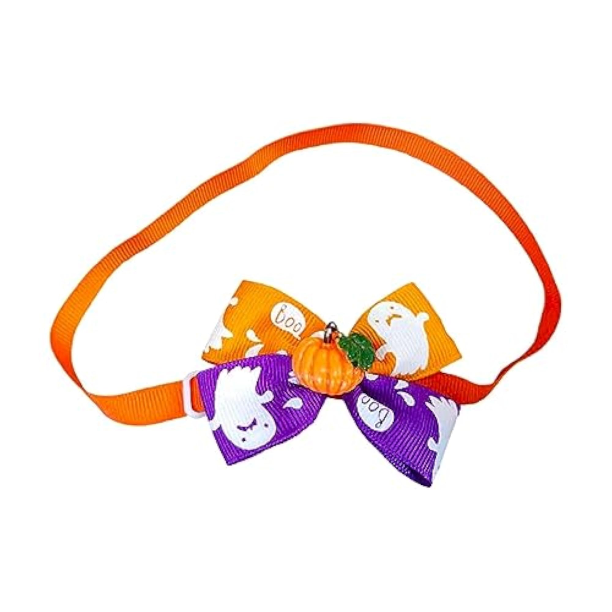 3x Fall Halloween Pet Bow Tie Collar Set for Small Pets