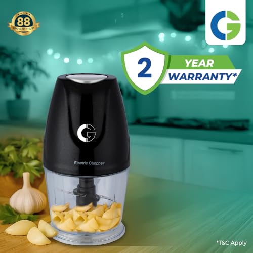 Image of CG - CHADR300 Adrina 300W Electric Vegetable Chopper Cutter, Chop, Mince, Dice, Whisk,Twin Blade, Large 400ML Bowl, OneTouch Operation, Compact Design, 2Yr Manufacturer Replacement Warranty - Black