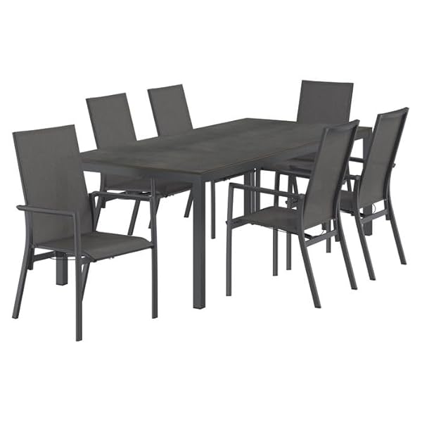 OUTLIV Gartenmöbel Set Lucca 6 Hochlehner Anthrazit