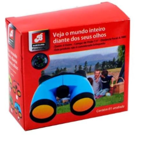 Binóculo Barcelona Infantil zoom 4x de Plástico 11,5cm com Cordão e Bússula