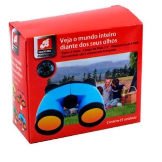 Binóculo Barcelona Infantil zoom 4x de Plástico 11,5cm com Cordão e Bússula