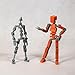 LUCKY13TOY 3D Printed Multi Joint Movable Mechanical Doll Model, Toy Design Style, Custom Desktop Ornament (Yellow)