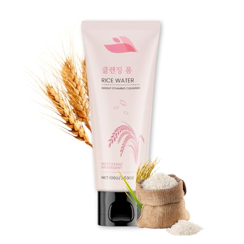 Reiswasser Face Wash - Limpieza facial coreana - Espuma limpiadora facial - Rice Water Face Cleanser Face Cleanser - Hidratante Face Wash Women - MrCuvaryas - Espuma de limpieza facial con arroz