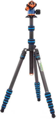 3 Legged Thing Punks Brian 2.0 - Trípode de fibra de carbono para viajes, compacto y ajustable, con tres patas desmontables, azul/negro