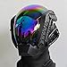 KYEDAY Punk Mask Cosplay for Men, Mechanical Sci-fi Gear Cosplay Halloween Mask Fit Party Music Festival Accessories (blue)