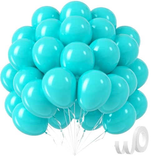 Teal Balloons 12 inch Turquoise Latex Balloons 50pcs Party Balloons for Birthday Wedding Baby Shower Gender Reveal Bridal Birthday Party Decorations