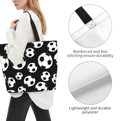 Sport Soccer Large Tote Bag Simple Casual Portable Shoulder Bags Reusable Grocery Handbag For Women Gym Travel4