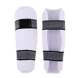 CUTICATE Premium Taekwondo Kickboxing Shin Guards Protector - Combat Sports MMA Martial Arts Training Sparring Gear for Boys Girls Youth Adult Men Women, White - White, M - Image 7