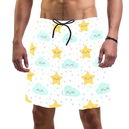 Short de bain pour homme confortable à poches motif Baby Stars Nuage