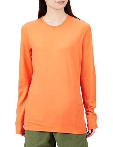 長袖カットソー レディース 200 オアシス ロングスリーブ クルー メリノウール フラットシーム フラッシュ M