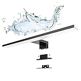 Aogled Led Spiegelleuchte 40cm 10W 4000K,Badezimmerlampe Wand Beleuchtungen 230V Neutralweiß 820LM IP44 Wasserdicht,Klasse II,Schwarz
