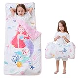 Toddler Nap Mat with Pillow and Blanket, Extra Large Rolled Napping Mats,Slumber Bags for Boys Girls,Kids Sleeping Bag for Daycare, 21