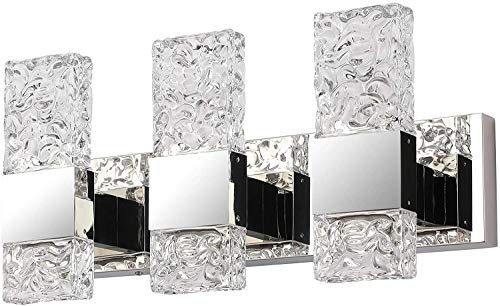 OYLYW Modern LED Bathroom Vanity Light Fixtures Chrome Stainless Steel 3 Light Wall Sconces for Bathroom Lighting Fuxture Over Mirror 21.5Inch 30w LED Crystal Wall Light Cool White 5800k OYLYW Modern LED Bathroom Vanity Light Fixtures Chrome Stainless Steel 3 Light Wall Sconces for Bathroom Lighting Fuxture Over Mirror 21.5Inch 30w LED Crystal Wall Light Cool White 5800k