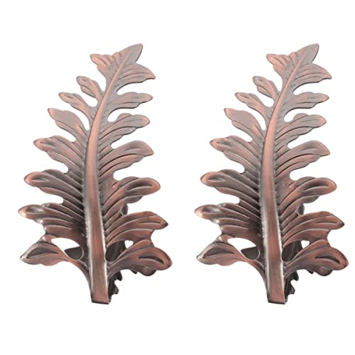 Homoyoyo Kunst Blatt Metall Wohnen Zuhause Gardinenhaken Ornament Bürodekoration Badezimmerzubehör Dekorativ Schlafzimmer Raffhalter Haken Balkonfenster Schnalle Große Eisenwand Vinatge Cover