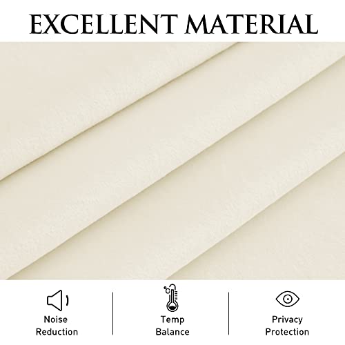 Stangh Ivory White Velvet Curtains 84 Inches For Bedroom, Pinch Pleat Back Tab Thermal Insulated Privacy Window Drapes For Living Room Nursery Kids Wedding Party, W30 X L84, 2 Panels #TOP4