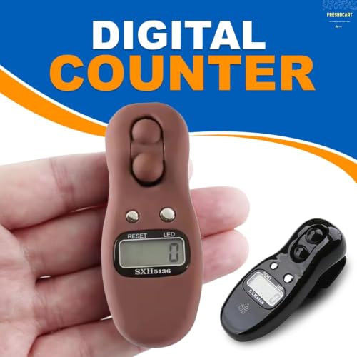 Image of FreshDcart Digital Mantra Jaap Counter with Compass & Hand Strap Tally Counter Combo | LCD Display, Reset Button, Portable Electronic Clicker for Prayer, Meditation, Chanting, Temple & Daily Counting