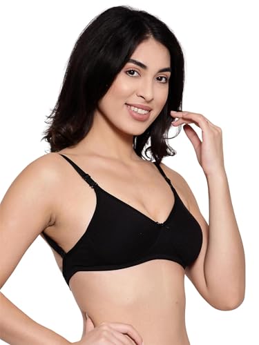 Image of Inner Sense Bra for Woman Made with Organic Cotton and Bamboo I Demi Cups Backless Bra for Woman with Removable Straps and Transparent Back I Non Padded Wire-Free Innerwear