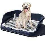 犬 トイレトレー ワイド型防漏防飛沫リムーバブルペット犬訓練トイレは大型犬の清掃に適している（寸法すんぽう：52*46*14 cm） (シアン)