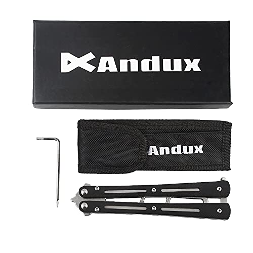 Ran's L titanlegering hopfällbar tränare med hål G10 fjäderspärr CS/HDD45 Svart-silver