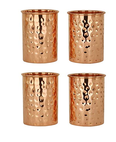 Set de 4 vasos de cobre martillado