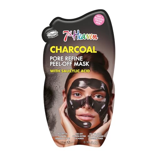 7th Heaven Charcoal Peel Off Face Mask with Salicylic Acid - Pore Refine - Oily and Blemish Prone Skin
