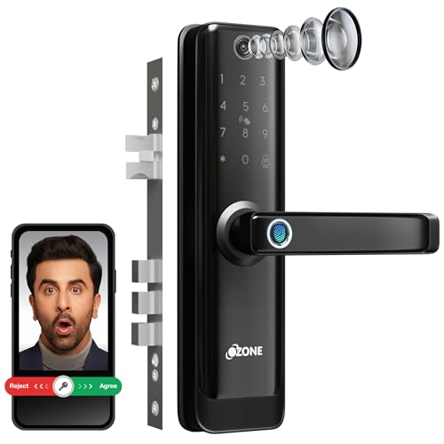 Ozone Premium Smart Door Lock with Camera | Wi-Fi 6-Way Access: F...