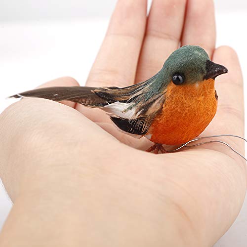 ZWMBYN Lot de 24 rouge-gorges artificiels à plumes - Décoration pour arbre de Noël - Décoration de fête ou de jardin Cover