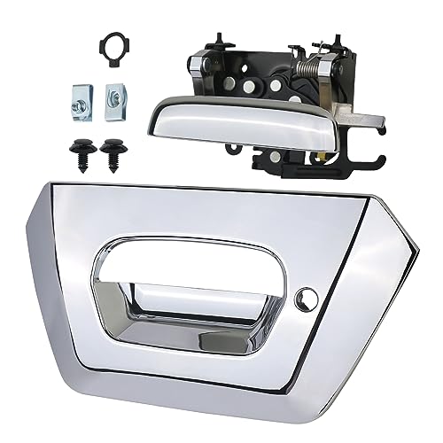 APPERFiT Tailgate Handle Latch with Bezel Trim (Chrome) Compatible with Chevy Chevrolet Avalanche 1500 2500 Pickup Truck 2002 2003 2004 2005 2006 Replaces 15086873 19209650 GM1915115