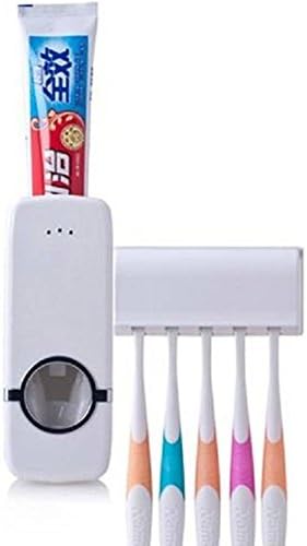MOSHTU Plastic Automatic Toothpaste Dispenser with Tooth Brush Holder for Home and Bathroom Acessories