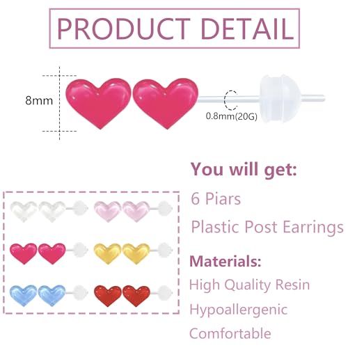 Image of Plastic Earrings for Sensitive Ears Flower Studs for Women